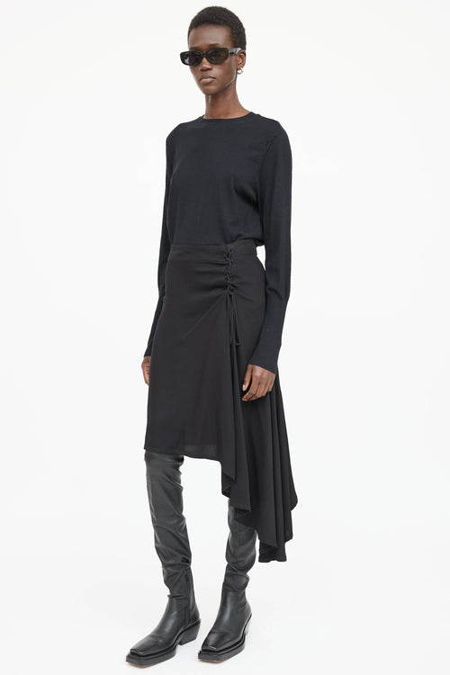 Ann Demeulemeester Asymmetrical Tie Skirt