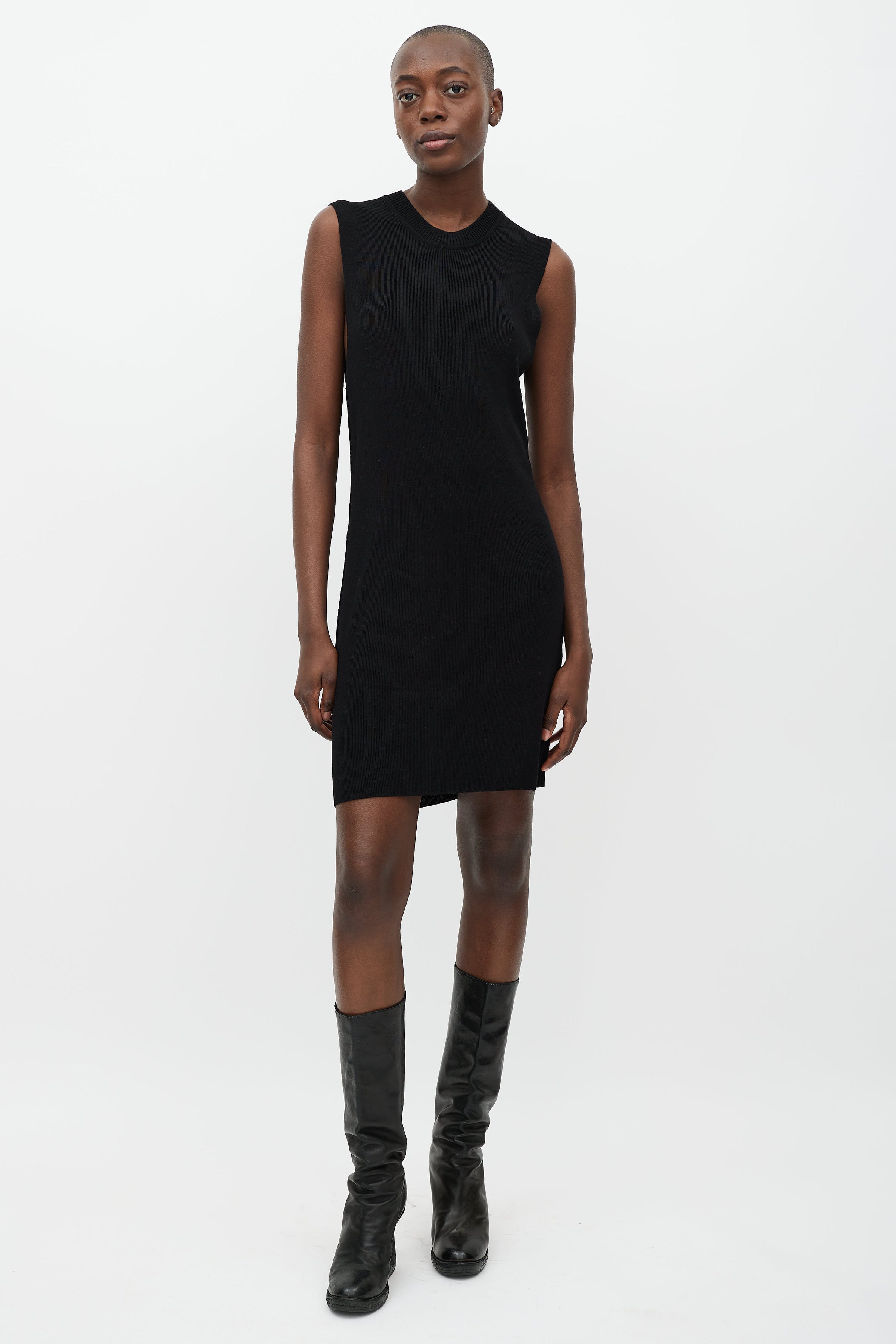 ann demeulemeester knit dress Ann Demeulemeester Black Mohair Ashgate Turtleneck Dress Ann Demeulemeester