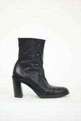 Ann Demeulemeester Black Leather Ankle Boot