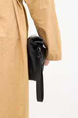 Ann Demeulemeester Black Soft Leather Convertible Fold Over Clutch Bag