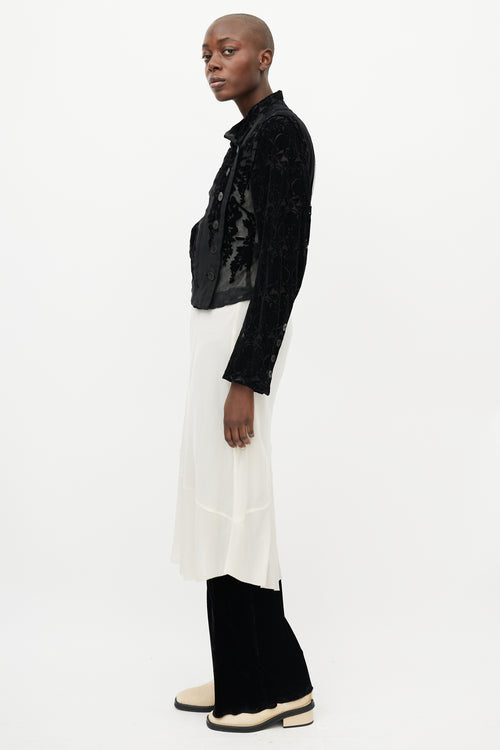 Ann Demeulemeester Black Mesh & Velvet Floral Jacket
