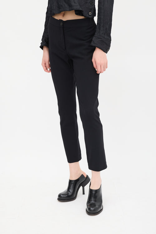 Ann Demeulemeester Black Wool Skinny Trouser