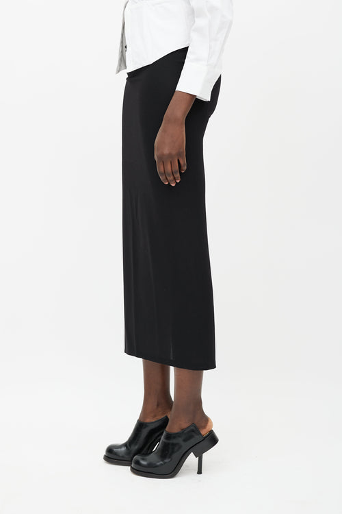 Ann Demeulemeester Black Wool Slit Skirt