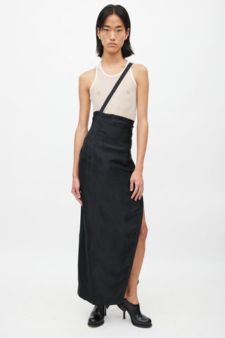 Ann Demeulemeester Black Zip & Strap Maxi Skirt
