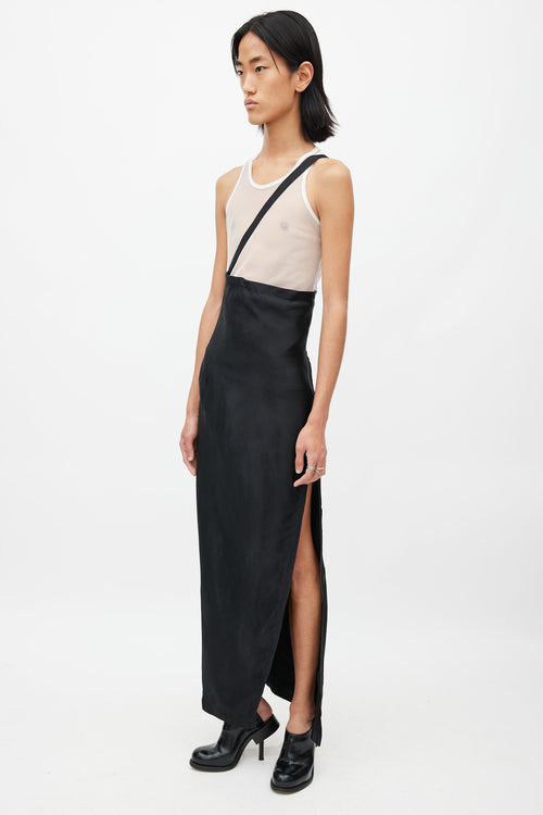 Ann Demeulemeester Black Zip & Strap Maxi Skirt