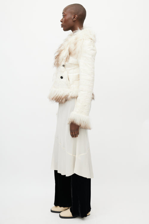 Ann Demeulemeester Fall 2008 White Fur & Leather Reversible Jacket