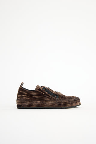 Ann Demeulemeester Crushed Velvet Sneaker