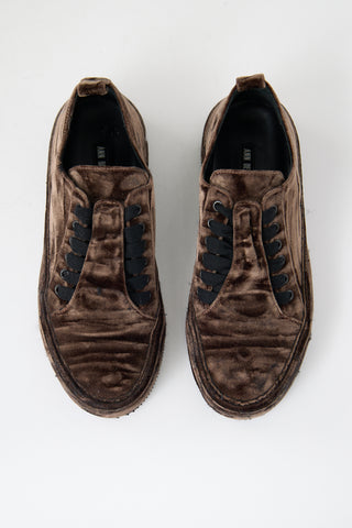 Ann Demeulemeester Crushed Velvet Sneaker