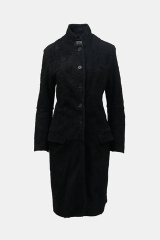 Ann Demeulemeester FW 2000 Textured Suede Coat