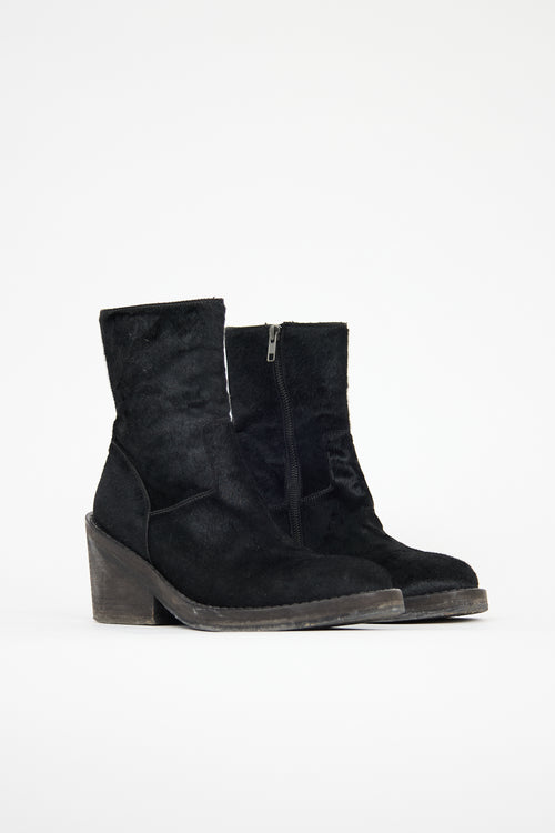 Ann Demeulemeester Leather Low Heel Boot