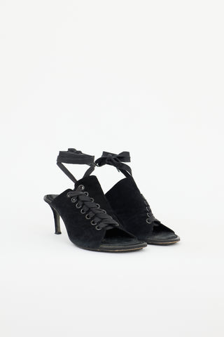Ann Demeulemeester Suede Lace Up Mule