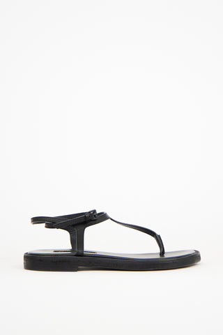 Ann Demeulemeester Black Leather Strappy Sandal