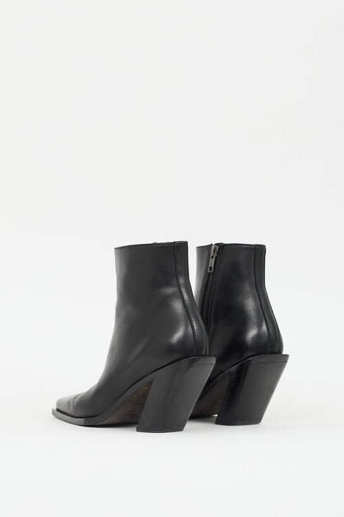 Ann Demeulemeester Black Leather Ankle Boot