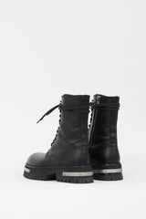 Ann Demeulemeester Black Leather Tucson Lace Up Boot