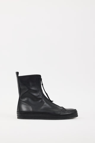 Ann Demeulemeester Black Leather Reyer Zipped Boot
