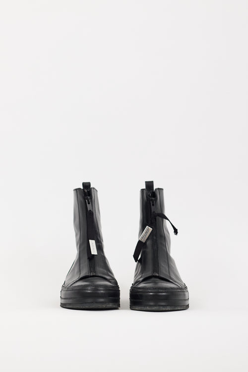 Ann Demeulemeester Black Leather Reyer Zipped Boot