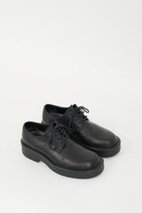 Ann Demeulemeester Black Leather Platform Derby