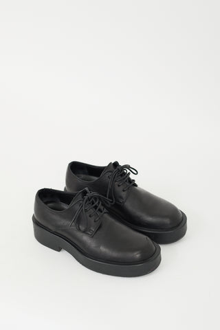 Ann Demeulemeester Black Leather Platform Derby