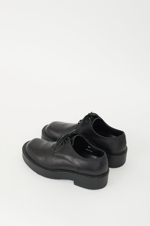 Ann Demeulemeester Black Leather Platform Derby