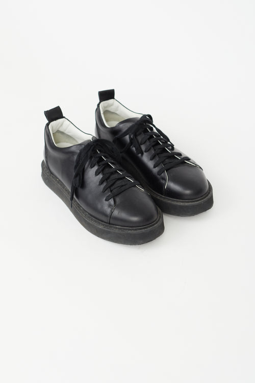 Ann Demeulemeester Black Leather Sneaker