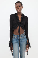 Ann Demeulemeester SS 2026 Pointelle Ruffled Cardigan