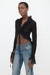Ann Demeulemeester SS 2026 Pointelle Ruffled Cardigan