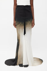 Ann Demeulemeester Spring 2012 Black & White Silk Ombre Maxi Skirt