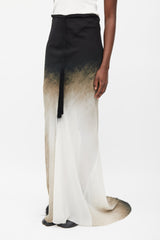 Ann Demeulemeester Spring 2012 Black & White Silk Ombre Maxi Skirt