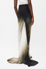 Ann Demeulemeester Spring 2012 Black & White Silk Ombre Maxi Skirt