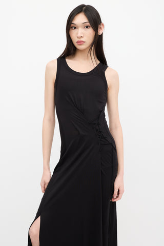 Ann Demeulemeester Black Lace Up Elmer Maxi Dress