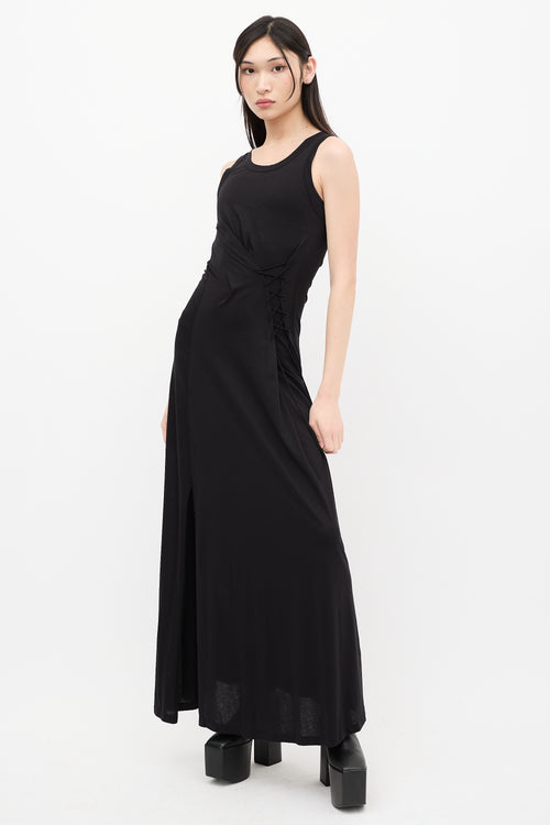 Ann Demeulemeester Black Lace Up Elmer Maxi Dress