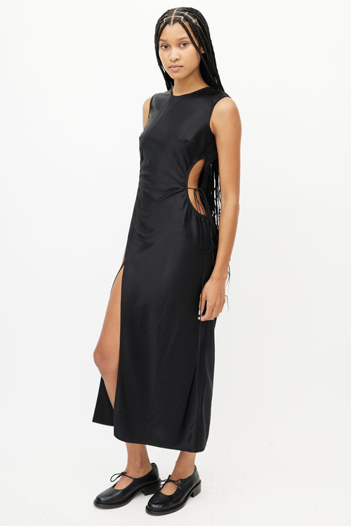 Anna October Black Cut Out Tie Dress