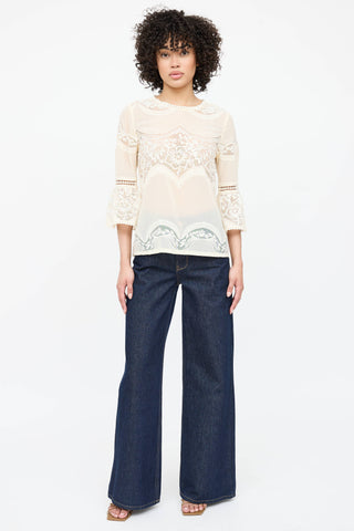 Anna Sui Mesh Lace Top