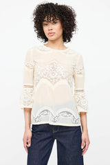 Anna Sui Mesh Lace Top