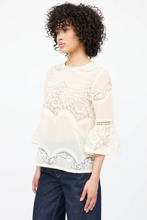 Anna Sui Mesh Lace Top