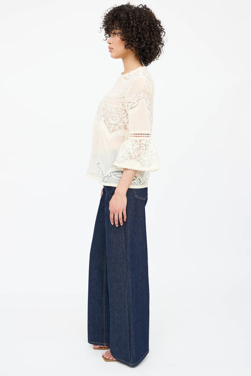 Anna Sui Mesh Lace Top