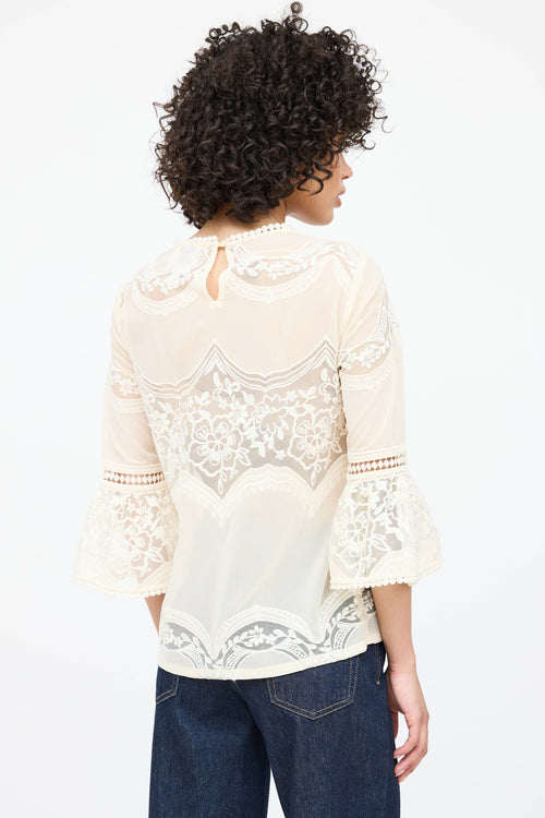 Anna Sui Mesh Lace Top