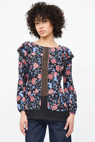 Anna Sui Lace Floral Top