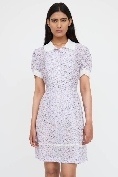 Anna Sui Patterned Button Up Dress