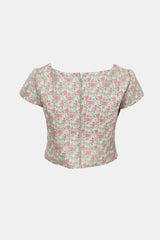 Anna Molinari SS 1998 Floral Jacquard Top