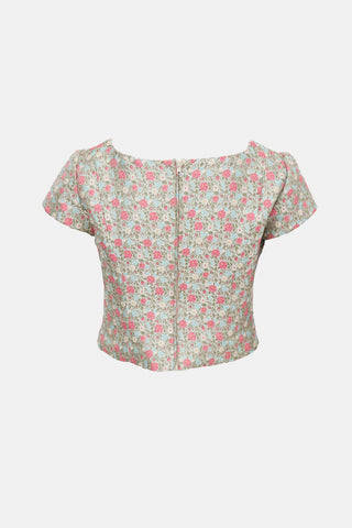 Anna Molinari SS 1998 Floral Jacquard Top
