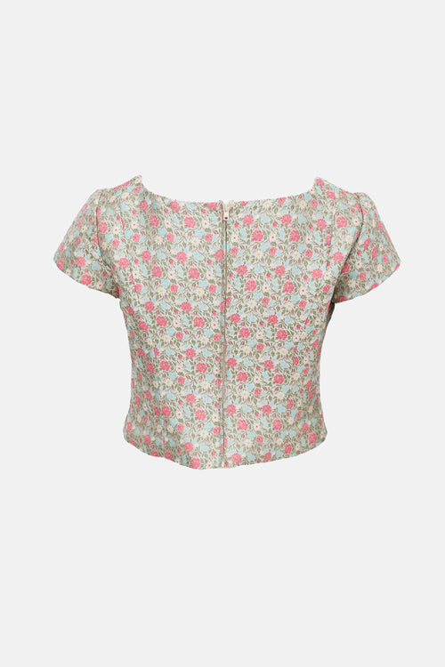 Anna Molinari SS 1998 Floral Jacquard Top