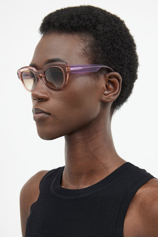 Anne Et Valentin Purple & Orange Smith Clear Sunglasses