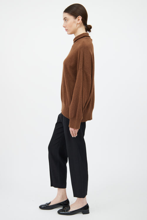 Loulou Studio Brown Cashmere Turtleneck Sweater