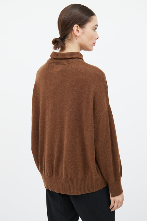 Loulou Studio Brown Cashmere Turtleneck Sweater