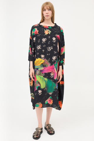 Antoni & Alison Silk Abstract Floral Dress