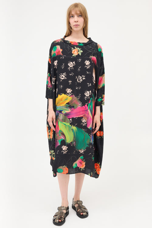 Antoni & Alison Silk Abstract Floral Dress