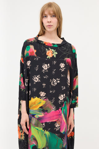 Antoni & Alison Silk Abstract Floral Dress