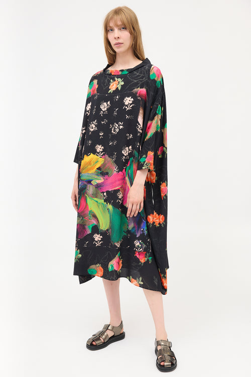 Antoni & Alison Silk Abstract Floral Dress