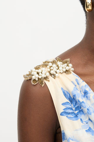Antonio Marras Floral Embellished A-Line Dress